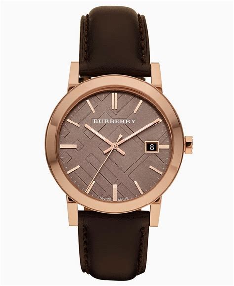 burberry watch men's leather strap.